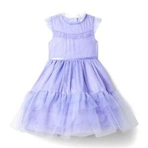 Janie And Jack GLITTER TULLE RUFFLE TRIM Lavender